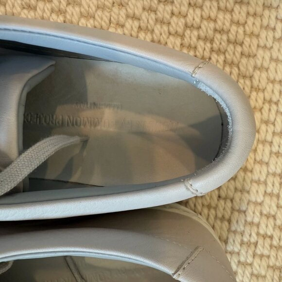 Common Projects Leather Off-White Beige Sneakers Size 10 42 Womens - Picture 3 of 4